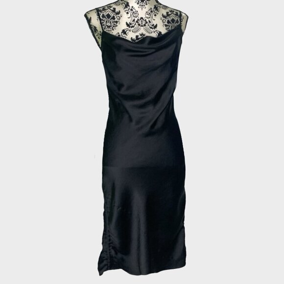 Zara Black Satin Cami Slip Dress - Picture 5 of 14